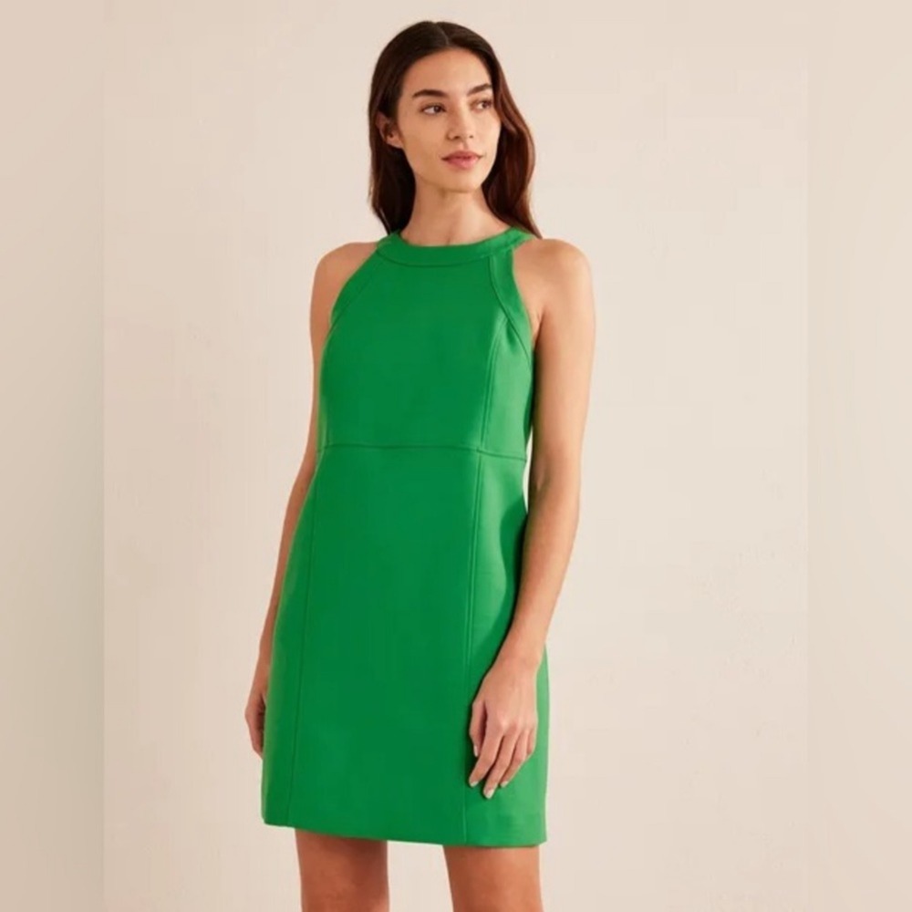 Boden Sleeveless Mini Shift Dress Kelly Green Mod Retro Preppy Chic US 4R 4